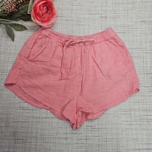Abercrombie & Fitch Shorts Small‎ Pink Linen Blend Drawstring Elastic Waist